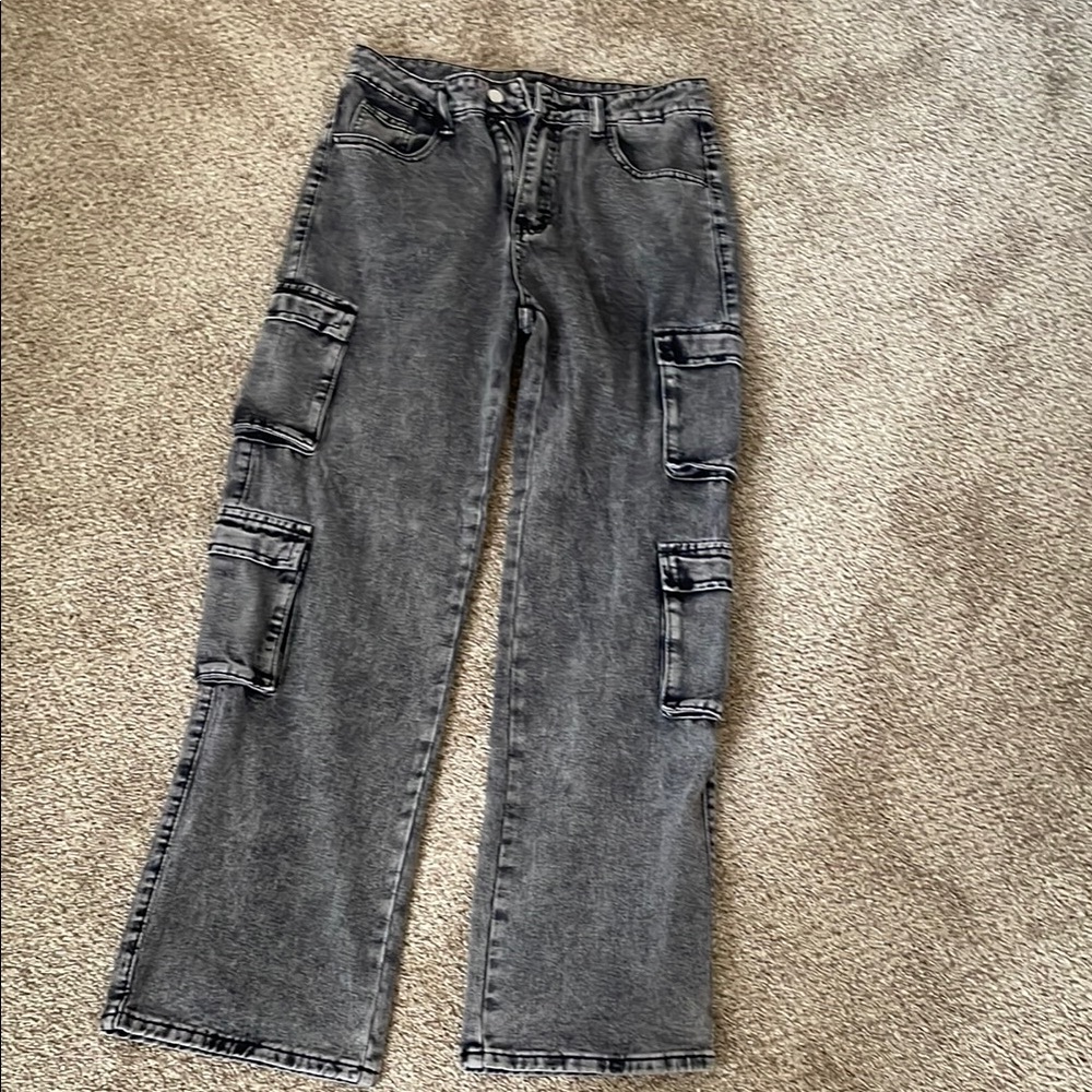 Gray Cargo Jeans